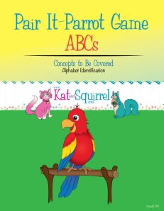 "Pair it" Parrot - ABC Recognition Game from Kat and Squirrel