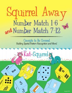 Squirrel Away 1-6 & 7-12 bundle! Subitizing game for structuring numbers